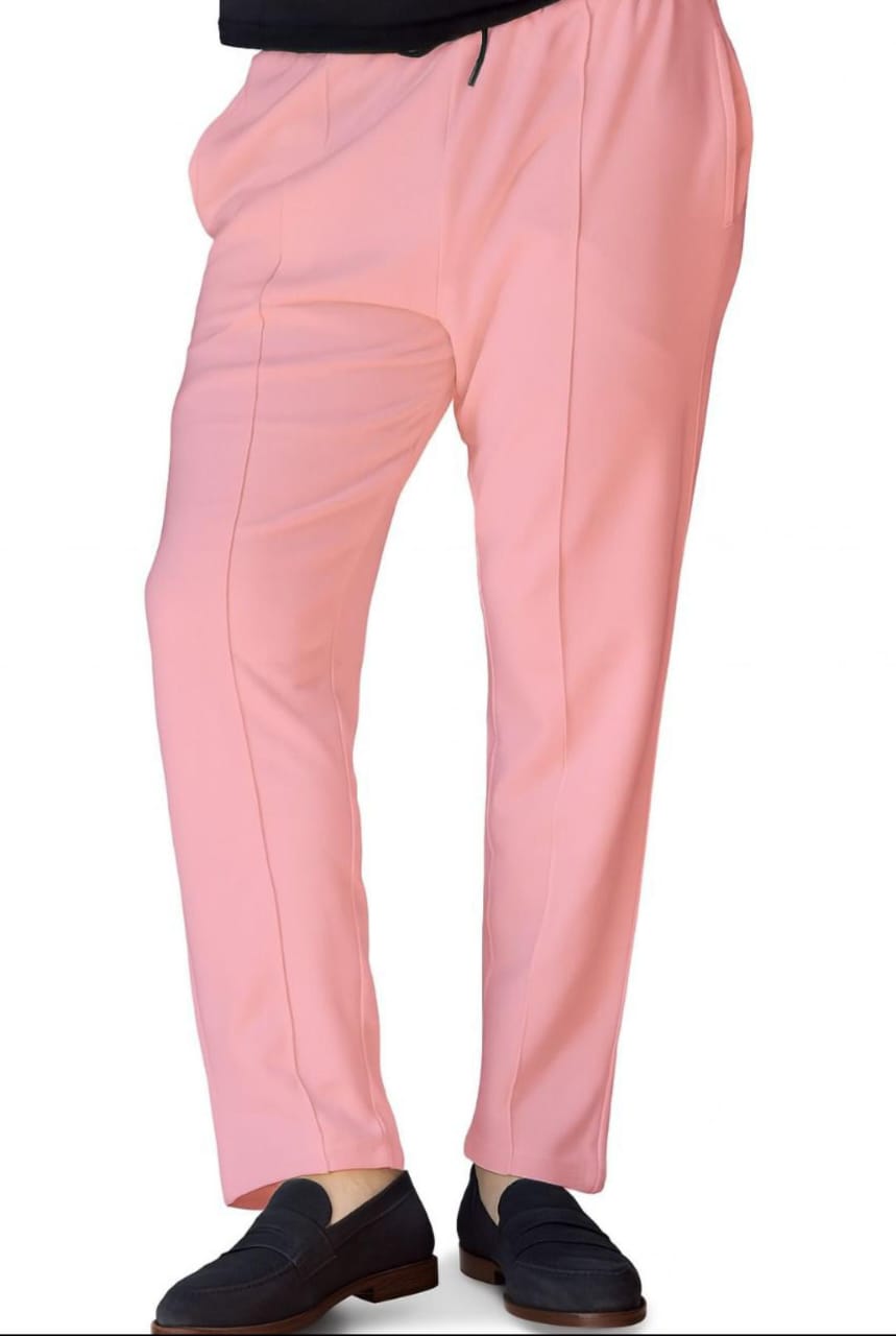Light Pink Line Pleated Trouser - Image 2