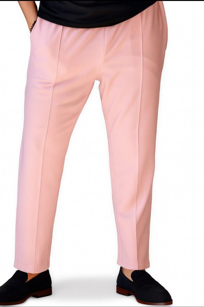 Light Pink Line Pleated Trouser